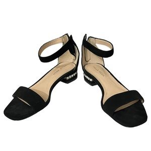 Pelle Moda Black Shoes SANDALS with Rhinestones Sz 6 in Good Condition